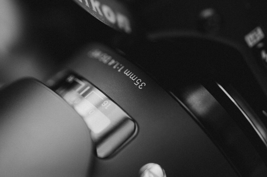 Close up of a professional camera lens